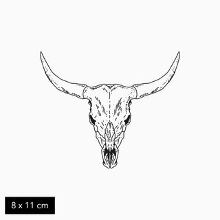 Temporary Bull Skull Tattoo