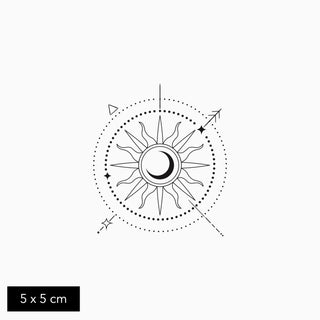 Temporary Sun's Compass tattoo by gotink.xyz