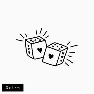 Temporary TLoving Dice Game Tattoo