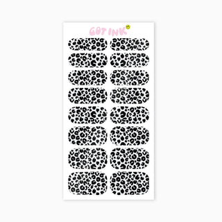 Temporary Leopard Nail Strips black