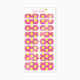 Temporary Lemon pink Nail Strips