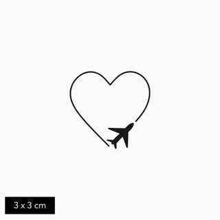 Temporary Travel Love Tattoo